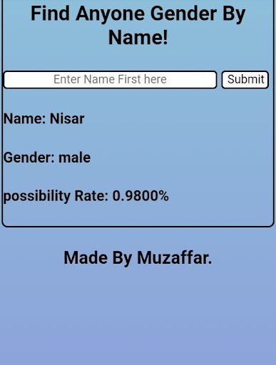 GenderFinder Screen 3