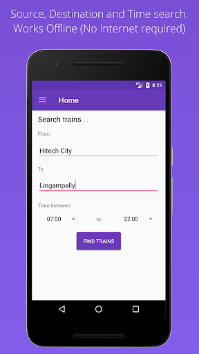 Android application MMTS Train Timings Offline screenshort