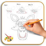 How To Draw Foxy's Head FNAF icon