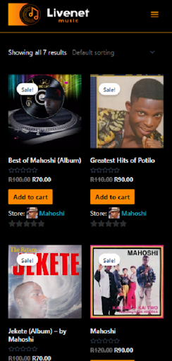 Android application Livenet: Music Console screenshort