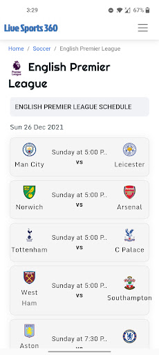 Live Sports 360 Screen 2