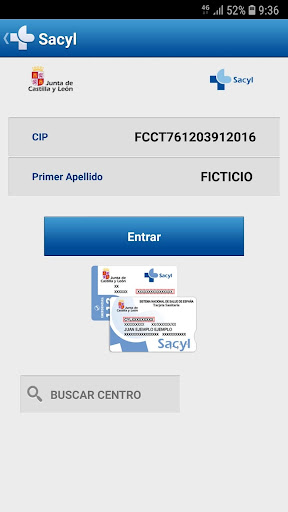 Android application SACYL CONECTA screenshort