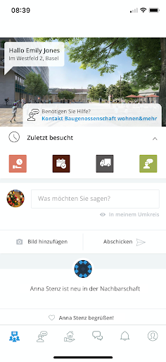 Westfeld Basel-App Screen 2