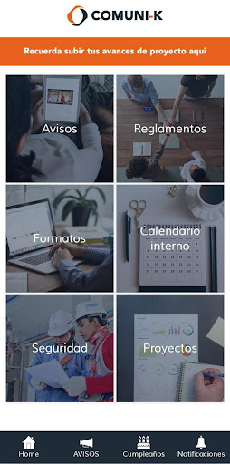 Android application Comuni-k screenshort
