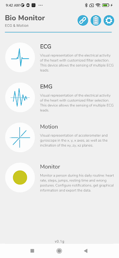 Android application BioMonitor screenshort