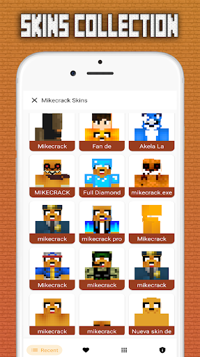 Android application Mikecrack Skins For Minecraft screenshort