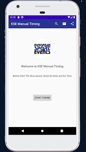 Android application ESE Manual Timing screenshort