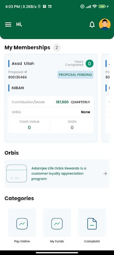Android application ALFamily Takaful Customer Care screenshort