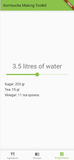 Android application Kombucha Making Toolkit screenshort