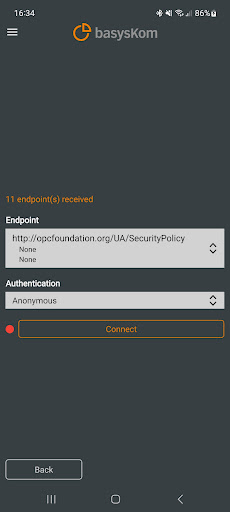 basysKom OPC UA Browser Screen 3