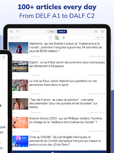 Screenshot of Todaii: Learn French by news