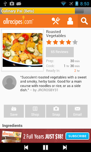 Culinary Pal™ recipes by voice Screen 3