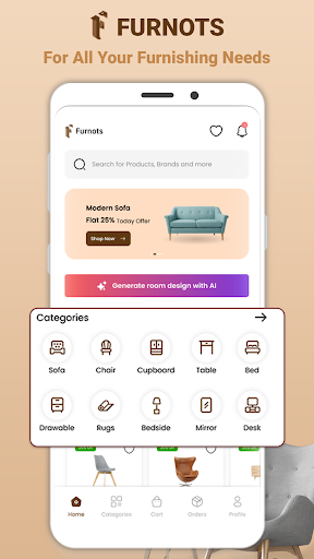 Android application Furnots – Buy Furniture Online screenshort