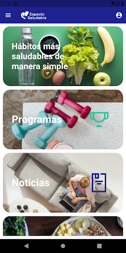 Android application Espacio Saludable screenshort