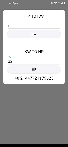 Hp to KW Calc Screen 3