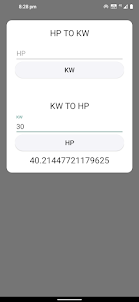 Hp to KW Calc