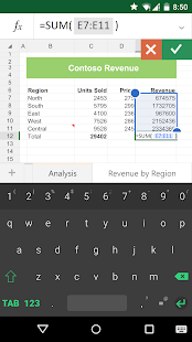 Keyboard for Excel Screenshot