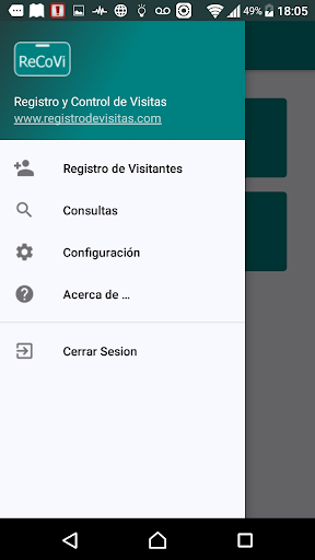 Android application ReCoVi - Registro de Visitas screenshort