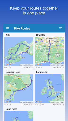 Android application Bike Routes - Plan your Ride screenshort