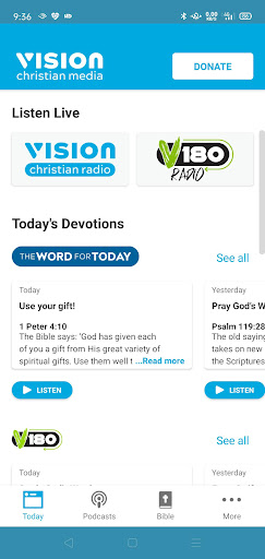 Android application Vision Christian Media screenshort