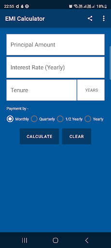 Android application EMI Calculator screenshort