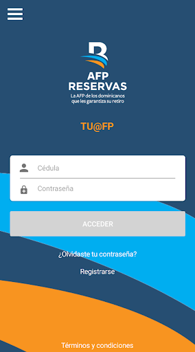 Android application AFP Reservas screenshort