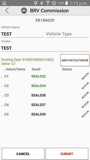 BRV Hatch&Valve Integrity Seal Screen 3