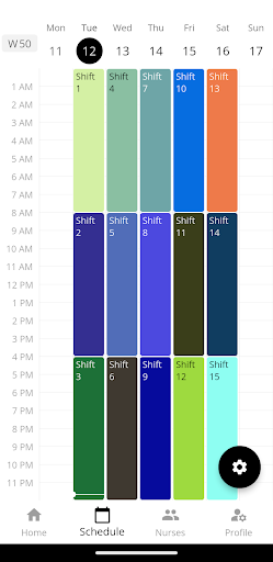 Android application nurse-scheduling screenshort