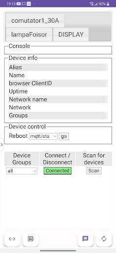 Android application ESP32 mqHome Admin screenshort