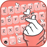 Cover Image of Descargar Girly Love Hand Keyboard Theme  APK