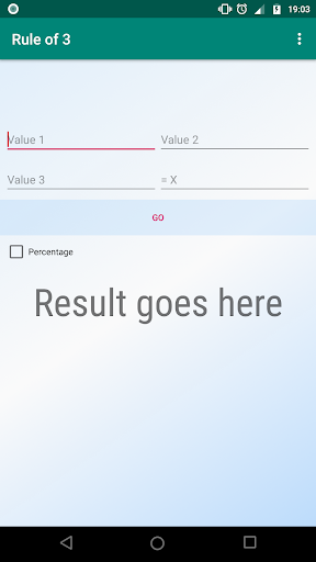 Android application Simple Rule of Three App screenshort