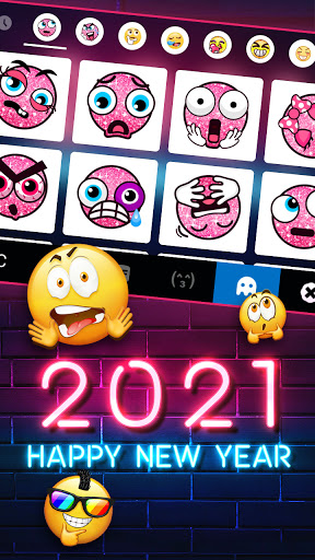 Neon New Year 2021 Keyboard Ba Screen 3