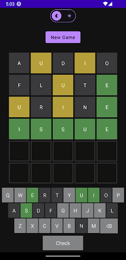 Word Guessing Game Screen 2