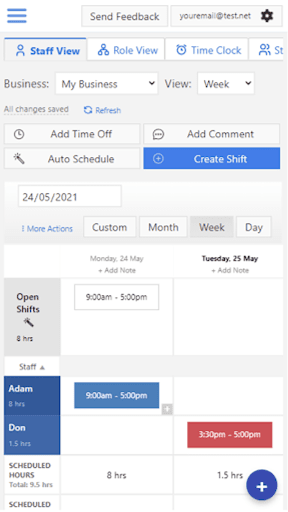 Android application Brisk Employee Scheduling screenshort
