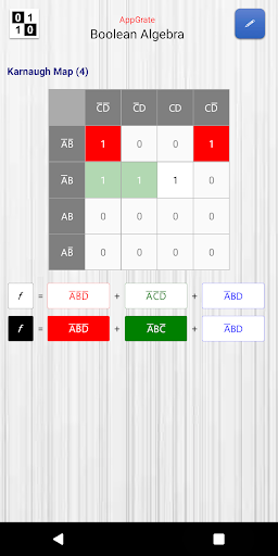 Boolean Algebra Screen 3