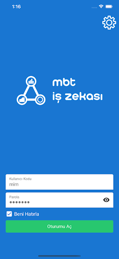 Android application MBT İş Zekası screenshort