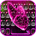 Cover Image of Download Glitter Pink Butterfly Keyboar  APK