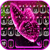 Glitter Pink Butterfly Keyboard Theme icon