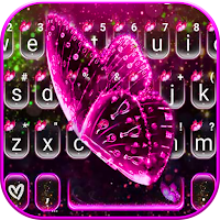 Тема для клавиатуры Glitter Pink Butterfly