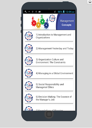 Android application Basic of Management screenshort
