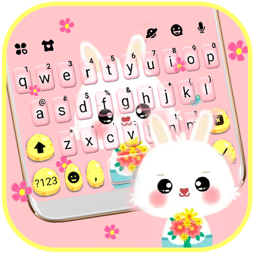 Pink Cute Bunny 2 Keyboard The  Icon