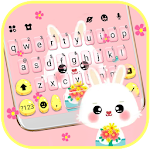 Pink Cute Bunny 2 Keyboard Theme Apk