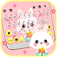 Тема для клавиатуры Pink Cute Bunny 2