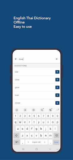 Android application English Thai Dictionary screenshort