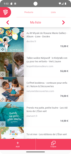 Android application Tournicote screenshort