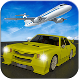 Modern airport taxi driving 3d icon