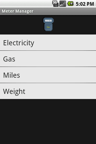 Android application Meter App screenshort