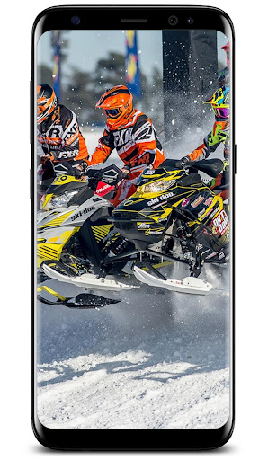 Snowmobile Top Action Wallpaper