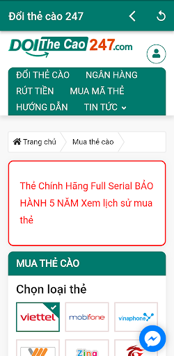 Doithecao247 - Đổi Thẻ Ra Tiền Screen 3