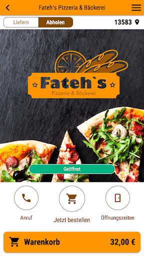 Android application Fatehʻs Pizzeria & Bäckerei screenshort